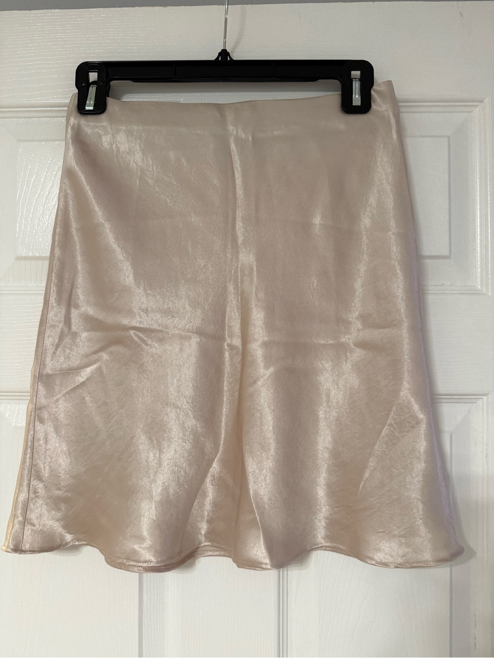 Vince Satin A-Line Skirt in Light Beige